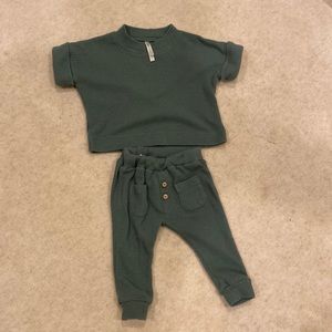 Rylee and cru hunter green set 3-6mo